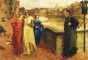 Henry Holiday Dante meets Beatrice at Ponte Santa Trinita France oil painting artist